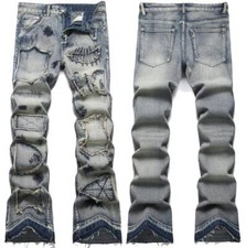 Jeans Uomo Blu Denim Gamba