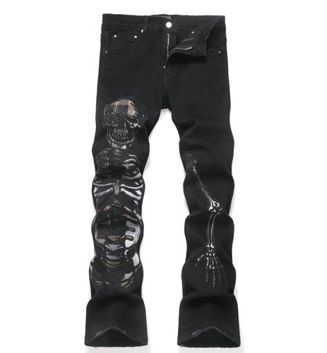 Jeans uomo nero denim cotone - nero,