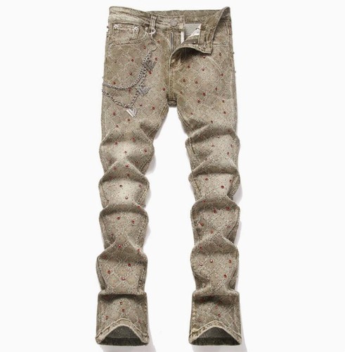 Jeans uomo cotone verde oliva