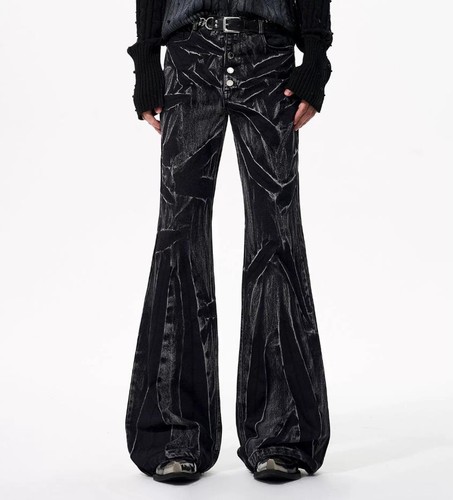 Jeans uomo denim nero - , svasato