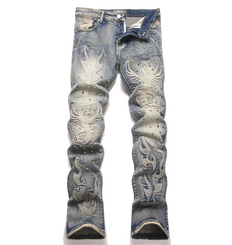 Jeans uomo retrò blu - , denim